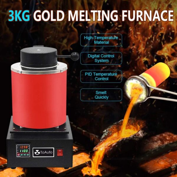 Gold Melting Electric Furnace 1400W, 2000F - Image 2