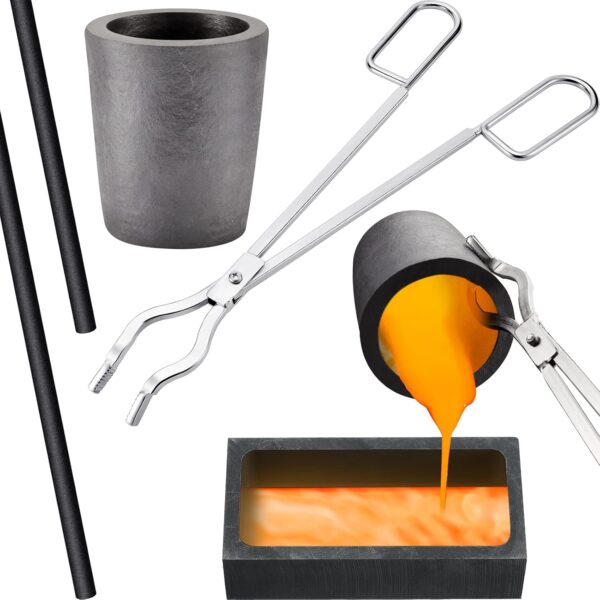 5 Pcs Crucible Metal Melting Gold Kit